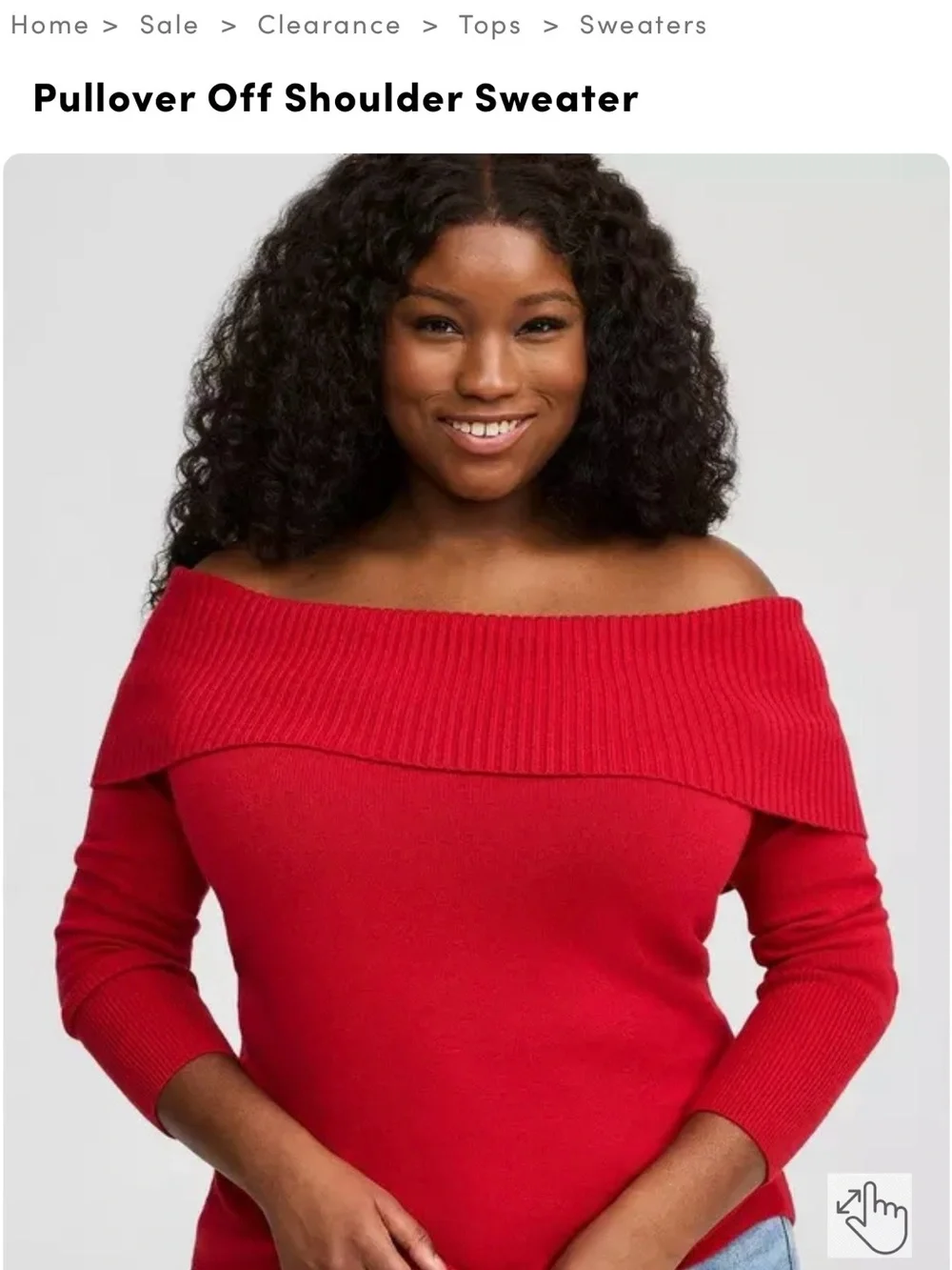 NWT Torrid Off Shoulder Sweater Red Ribbed Pullover Size 4 (4X/26) - Picture 1 of 4